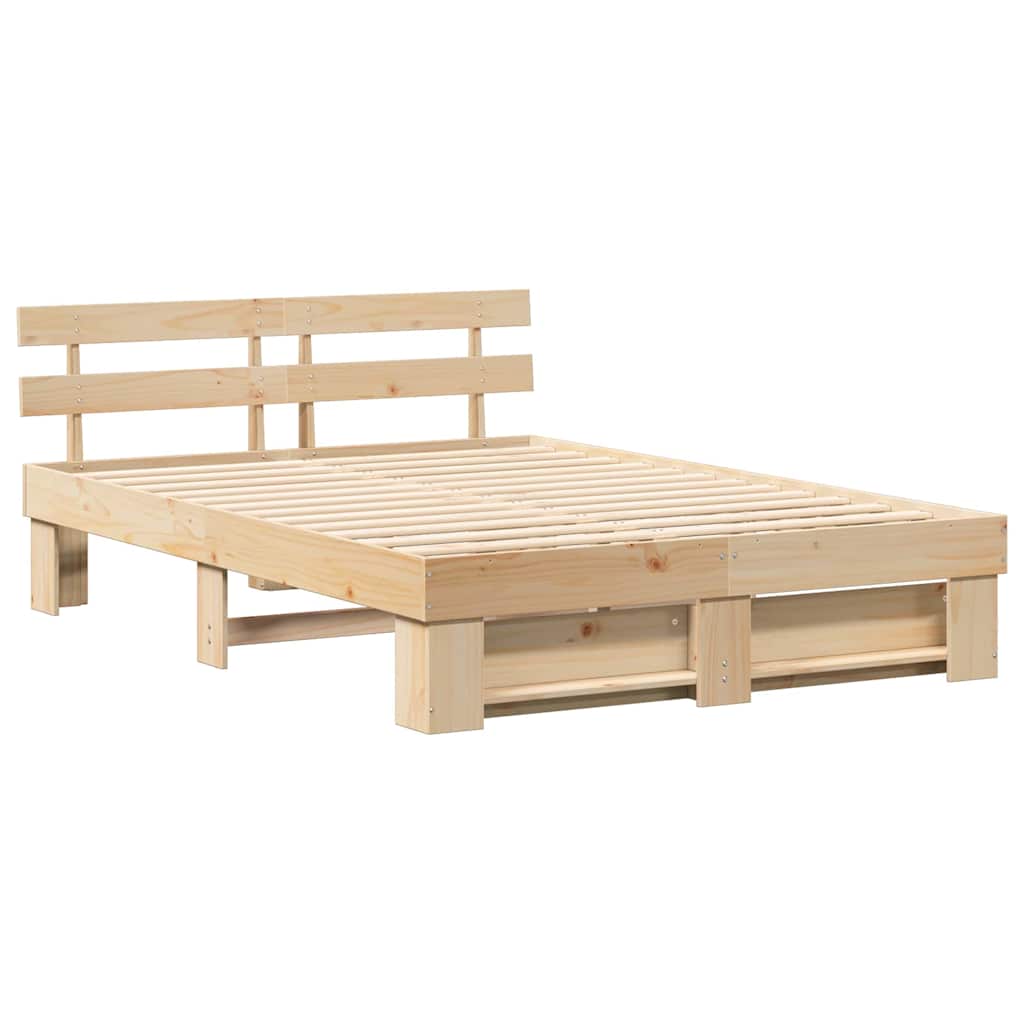 Estructura de cama Marrón 160 x 200 cm Madera de pino macizo