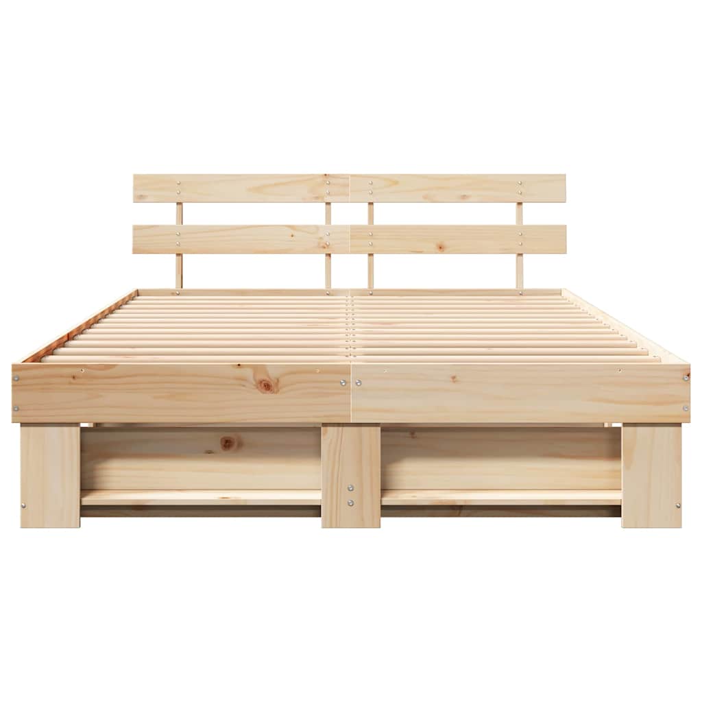 Estructura de cama Marrón 160 x 200 cm Madera de pino macizo