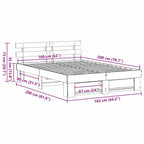 Estructura de cama 160 x 200 cm Madera de pino macizo