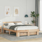 Estructura de cama Marrón 150 x 200 cm Madera de pino macizo
