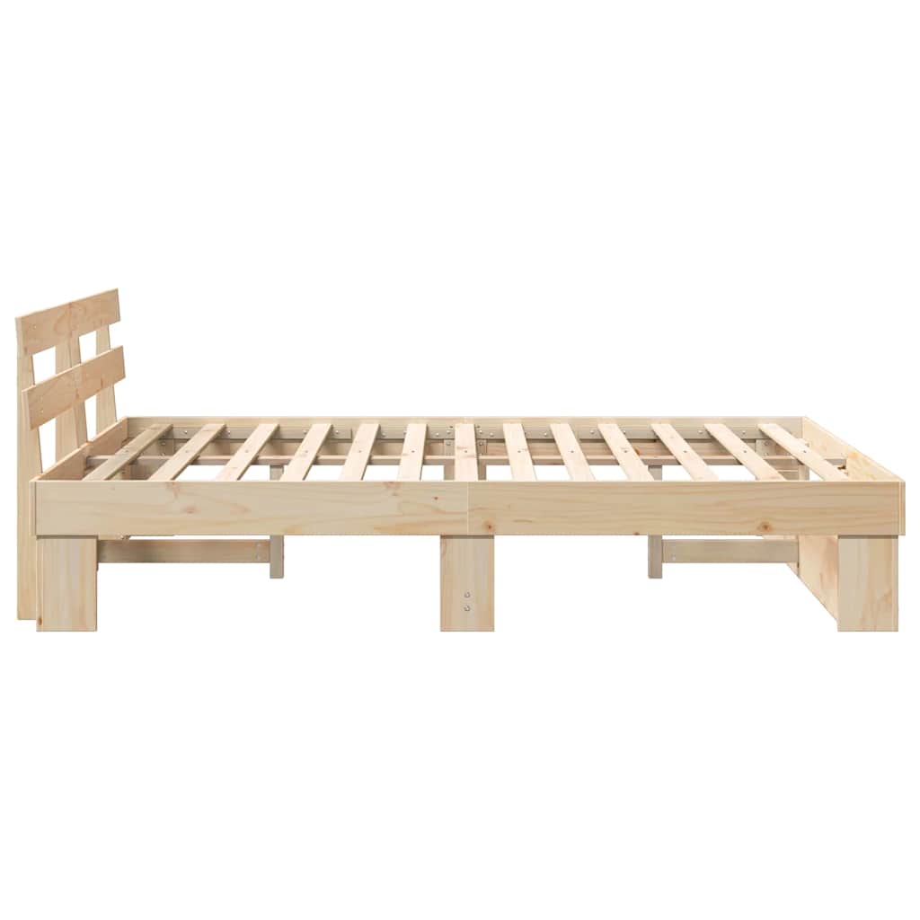 Estructura de cama Marrón 150 x 200 cm Madera de pino macizo