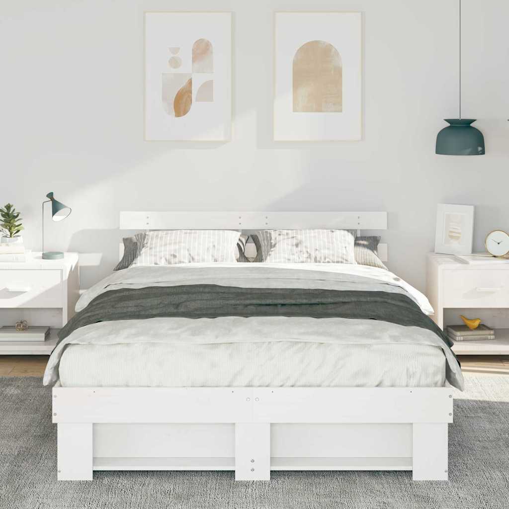 Estructura de cama 150 x 200 cm Madera de pino macizo