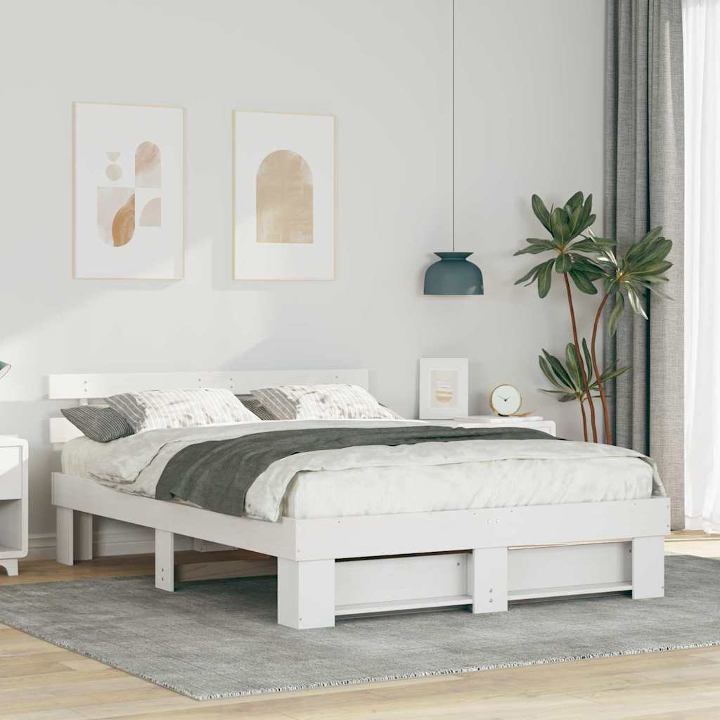 Estructura de cama 140 x 200 cm Madera de pino macizo