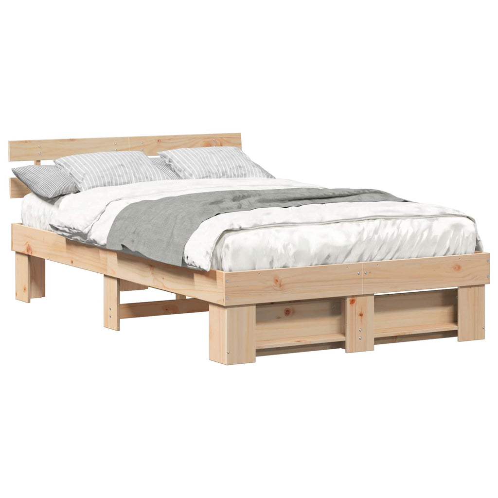 Estructura de cama Marrón 120 x 200 cm Madera de pino macizo