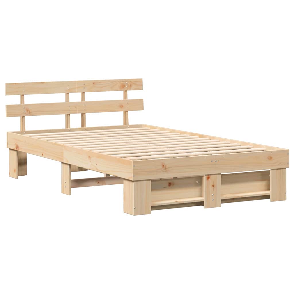 Estructura de cama Marrón 120 x 200 cm Madera de pino macizo