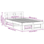 Estructura de cama Marrón 120 x 200 cm Madera de pino macizo