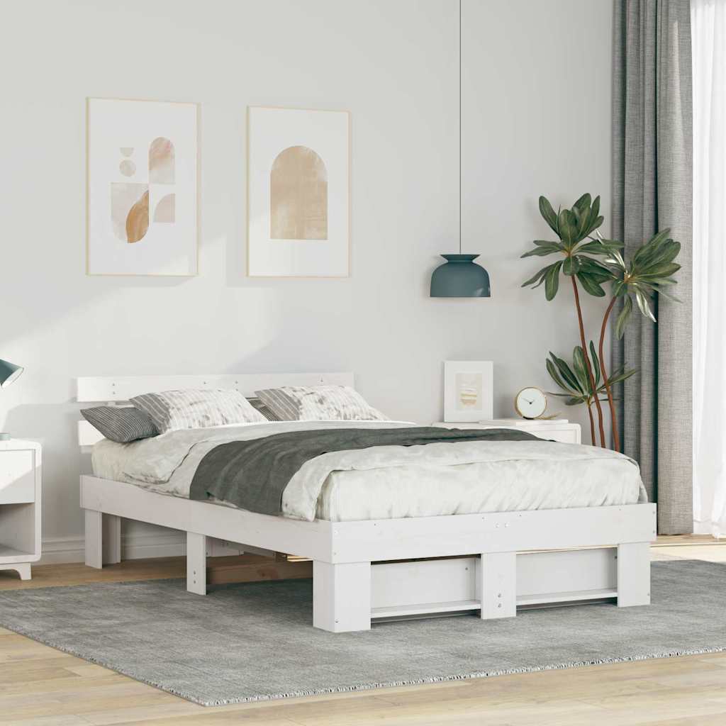 Estructura de cama 140 x 190 cm Madera de pino macizo