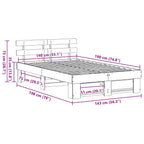 Estructura de cama 140 x 190 cm Madera de pino macizo