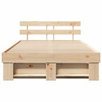 Estructura de cama Marrón 135 x 190 cm Madera de pino macizo