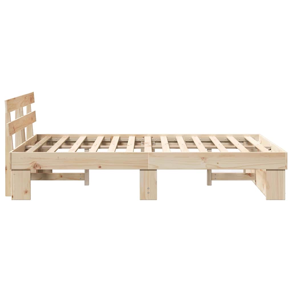 Estructura de cama Marrón 135 x 190 cm Madera de pino macizo