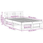 Estructura de cama Marrón 135 x 190 cm Madera de pino macizo