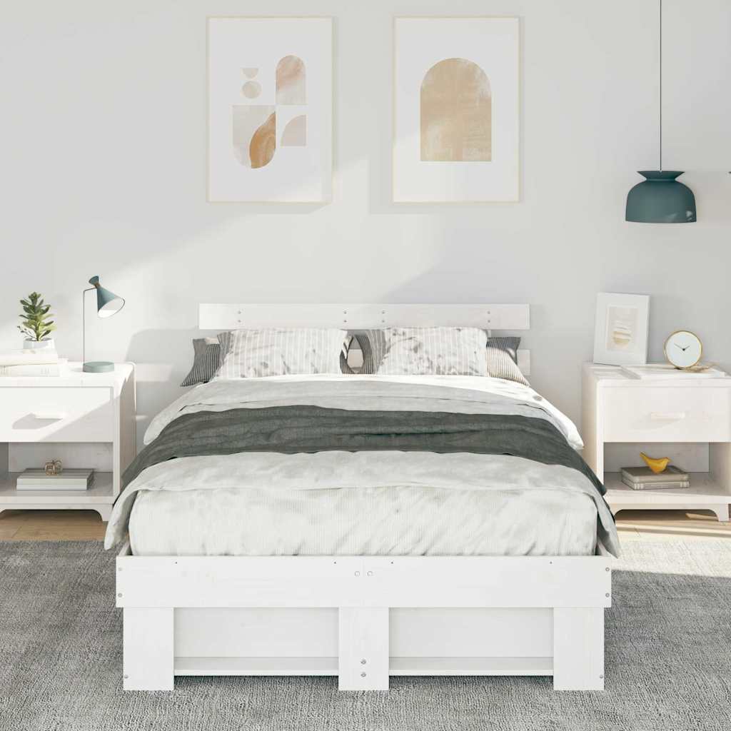 Estructura de cama 135 x 190 cm Madera de pino macizo