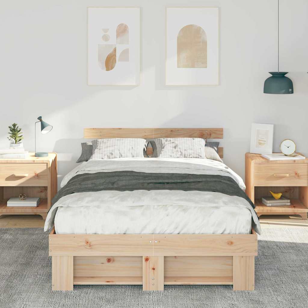 Estructura de cama Marrón 120 x 190 cm Madera de pino macizo