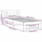 Estructura de cama 100 x 200 cm Madera de pino macizo