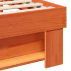 Estructura de cama con cabecera Marrón cera 100 x 200 cm