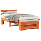 Estructura de cama con cabecera Marrón cera 100 x 200 cm