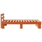 Estructura de cama con cabecera Marrón cera 100 x 200 cm