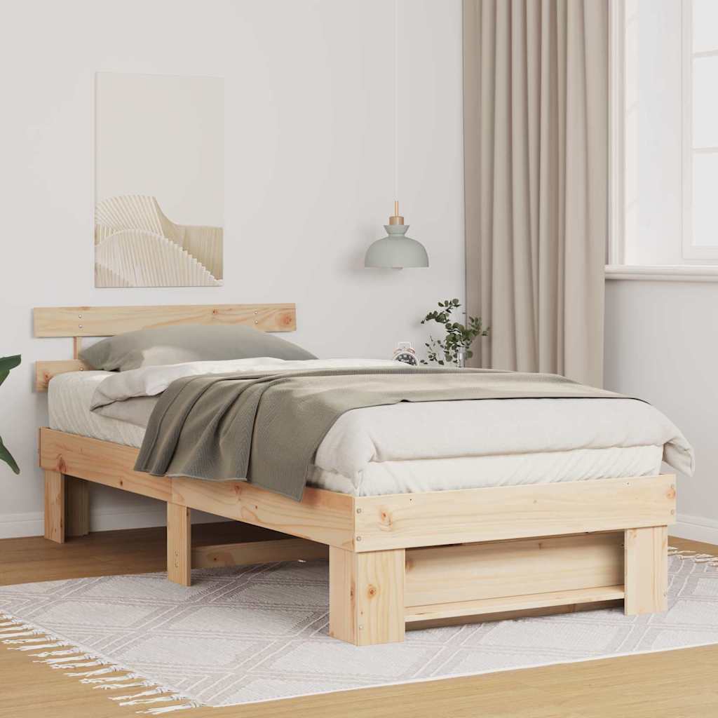 Estructura de cama Marrón 80 x 200 cm Madera de pino macizo