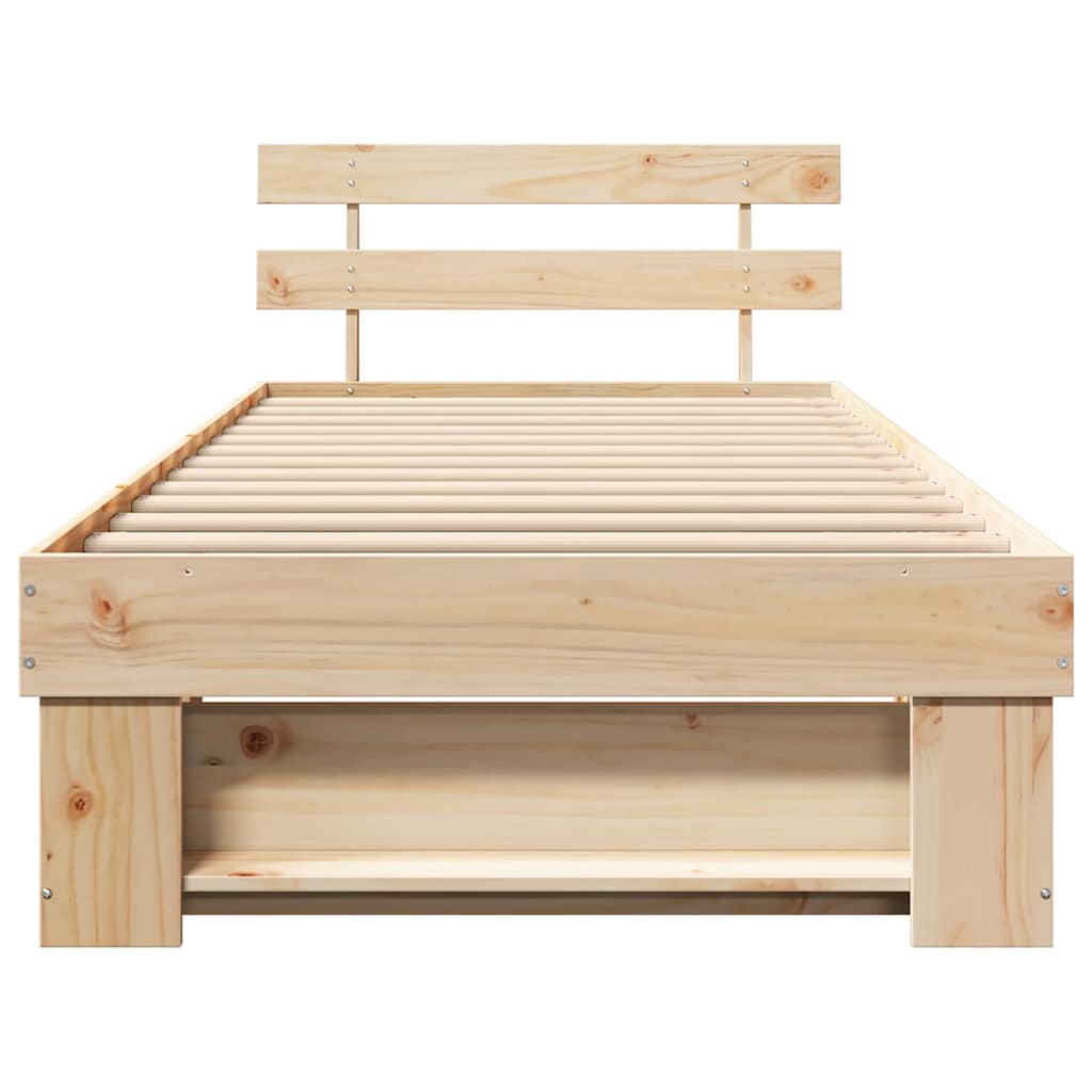 Estructura de cama Marrón 80 x 200 cm Madera de pino macizo