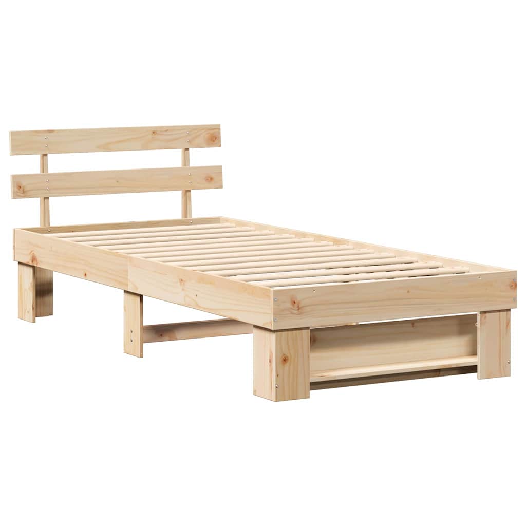 Estructura de cama Marrón 90 x 190 cm Madera de pino macizo