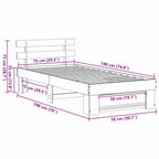 Estructura de cama 75 x 190 cm Madera de pino macizo