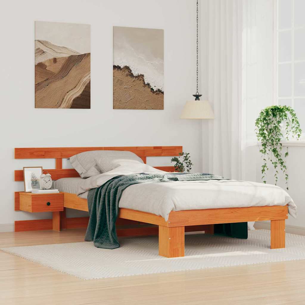 Estrutura de cama 100 x 200 cm Madeira de pinho maciço