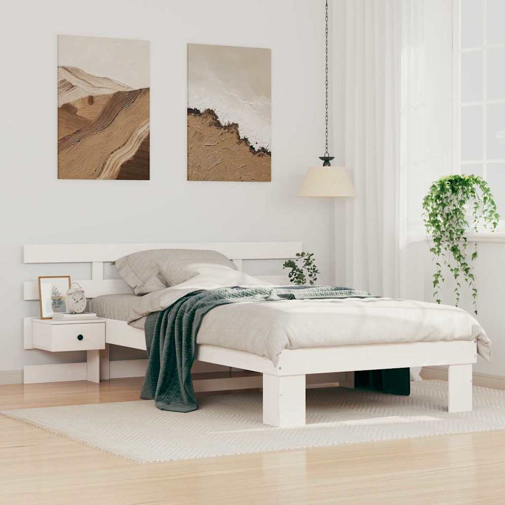 Estrutura de cama 100 x 200 cm Madeira de pinho maciço