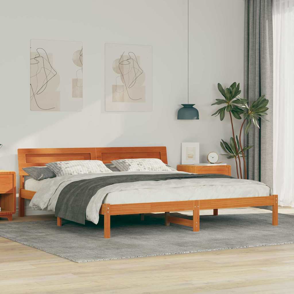 Estrutura de cama 100 x 200 cm Madeira de pinho maciço