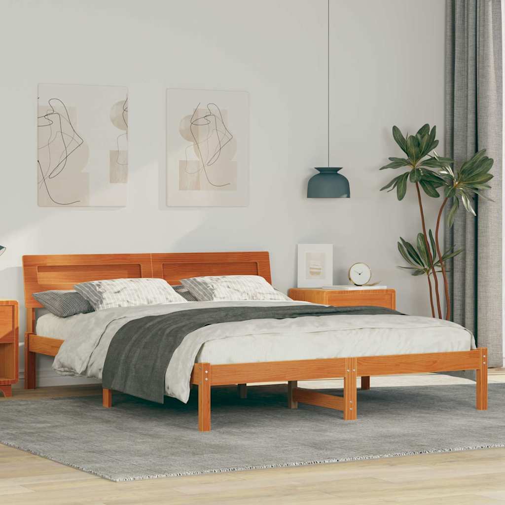 Estrutura de cama 100 x 200 cm Madeira de pinho maciço