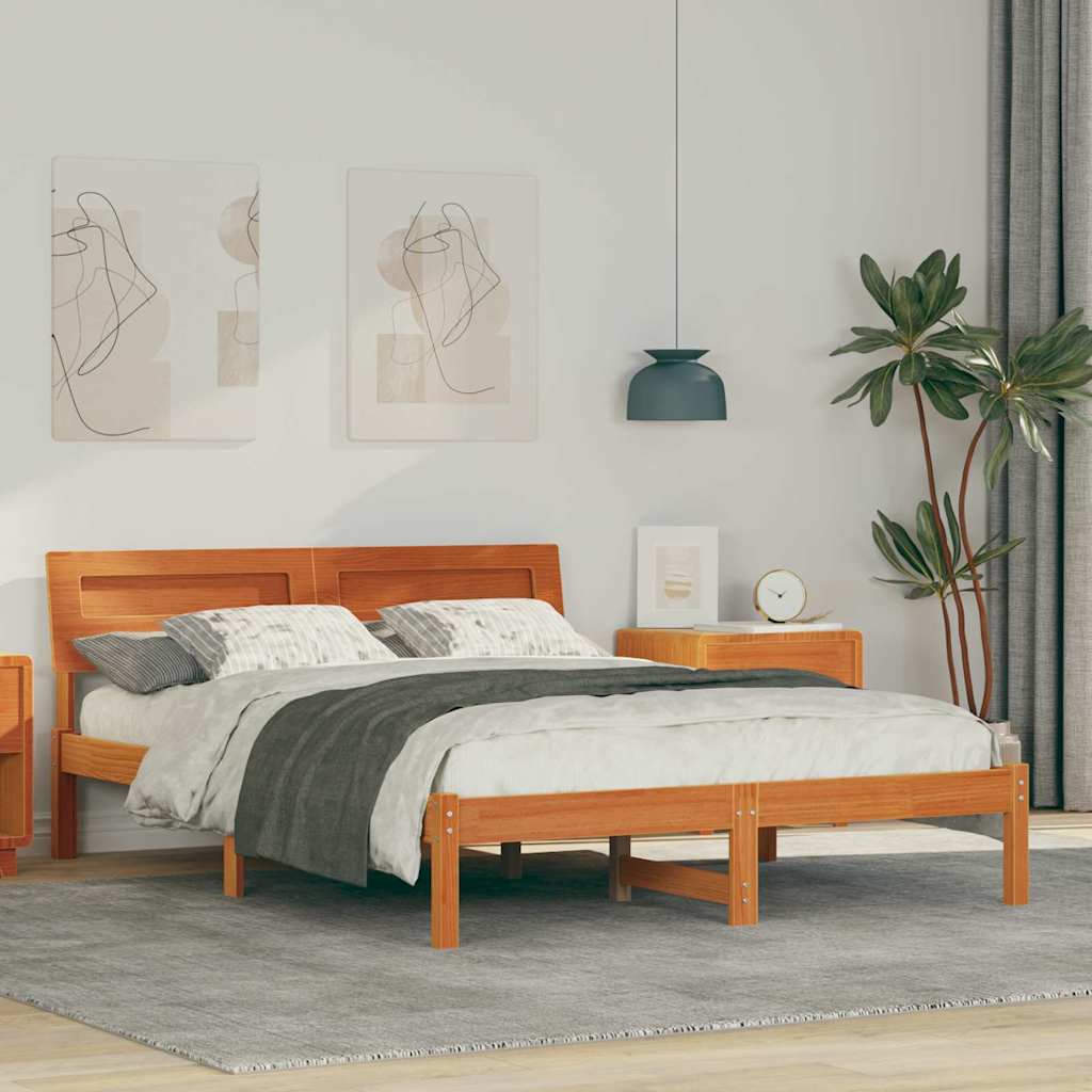 Estrutura de cama 100 x 200 cm Madeira de pinho maciço