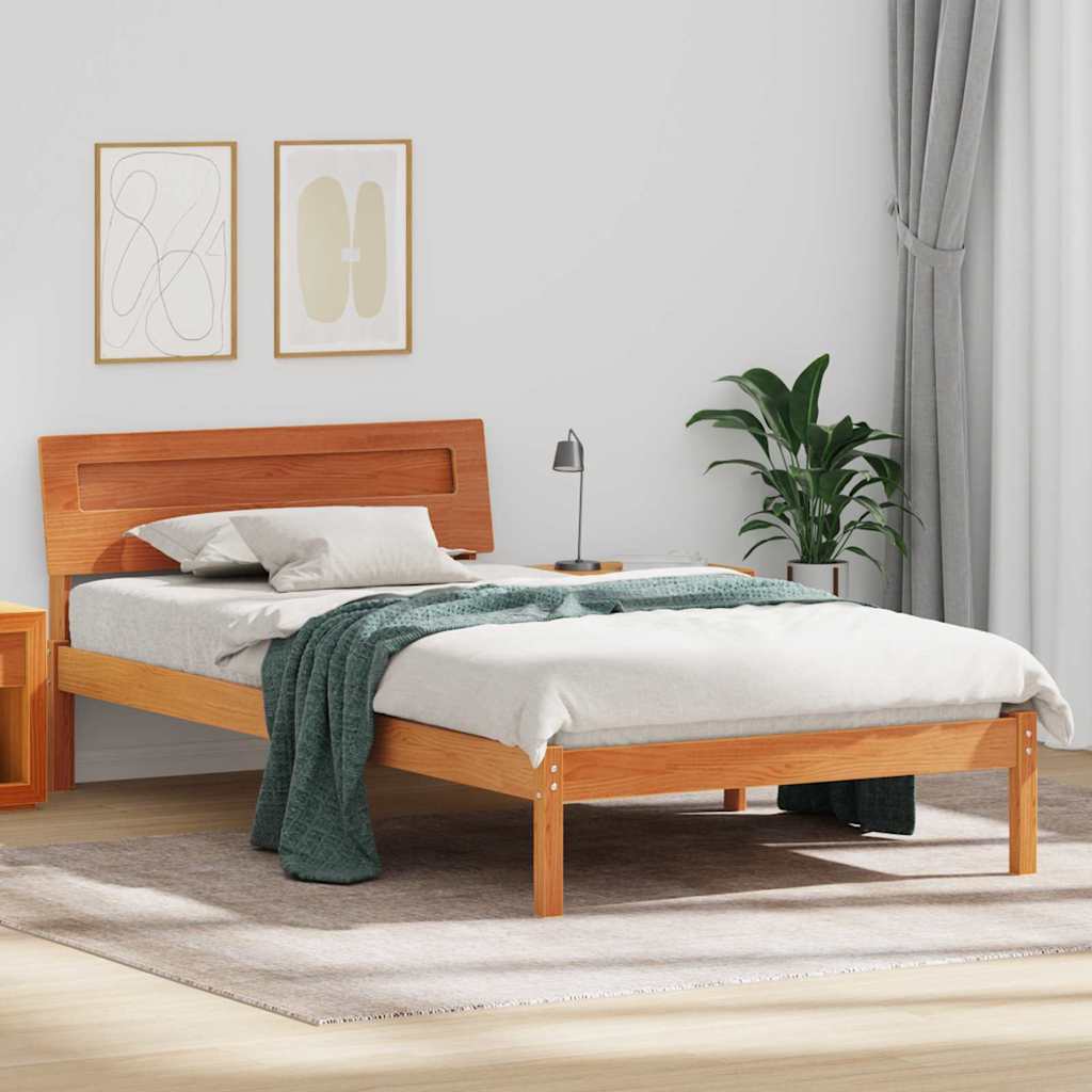 Estrutura de cama 100 x 200 cm Madeira de pinho maciço