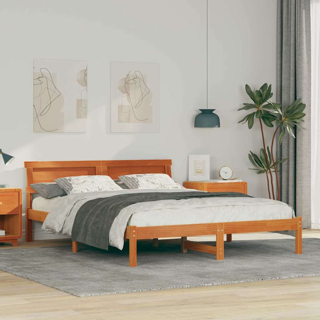 Estrutura de cama 100 x 200 cm Madeira de pinho maciço