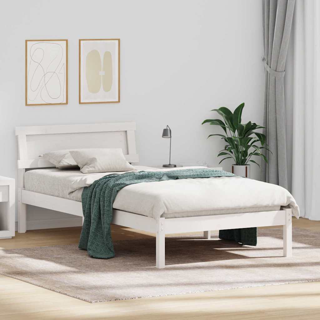 Estrutura de cama 100 x 200 cm Madeira de pinho maciço