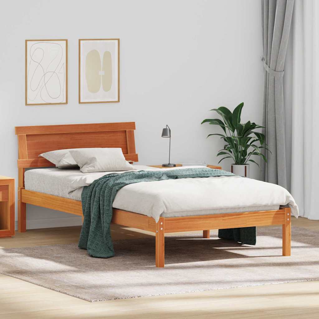 Estrutura de cama 100 x 200 cm Madeira de pinho maciço