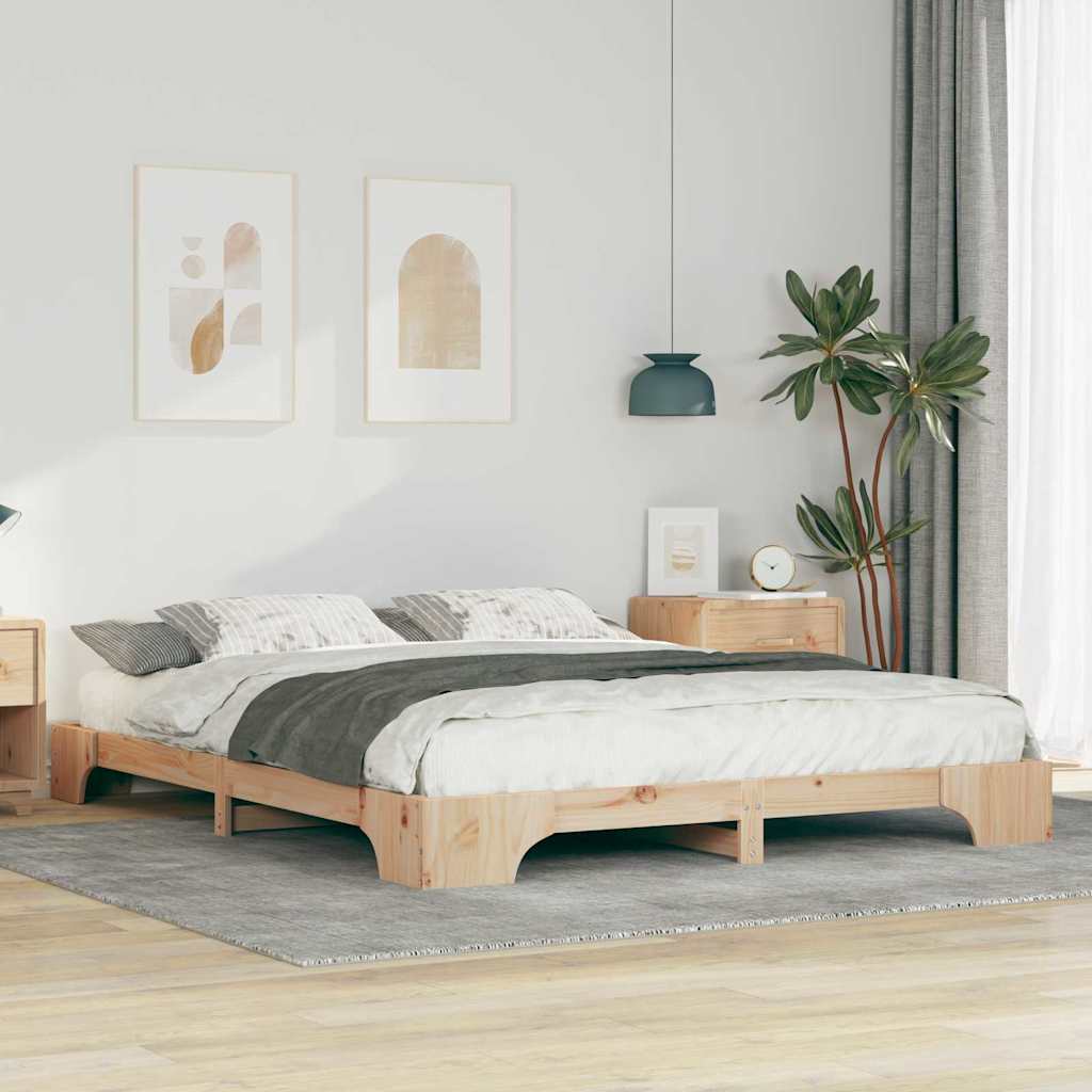 Estrutura de cama 100 x 200 cm Madeira de pinho maciço