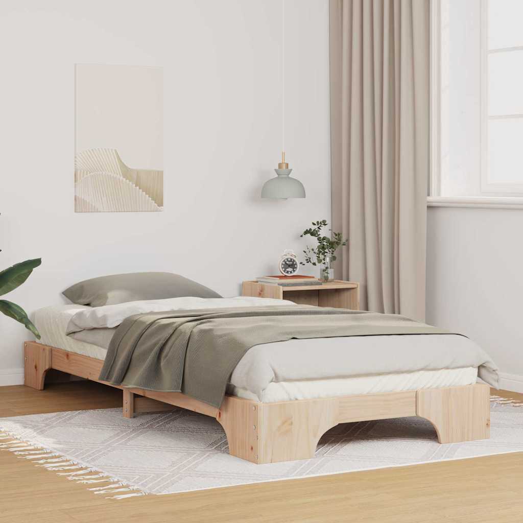 Estrutura de cama 100 x 200 cm Madeira de pinho maciço