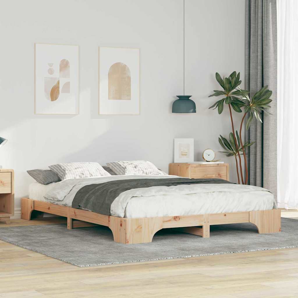 Estrutura de cama 100 x 200 cm Madeira de pinho maciço