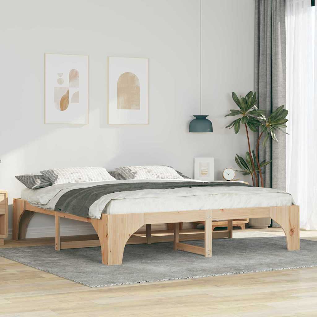 Estrutura de cama 100 x 200 cm Madeira de pinho maciço