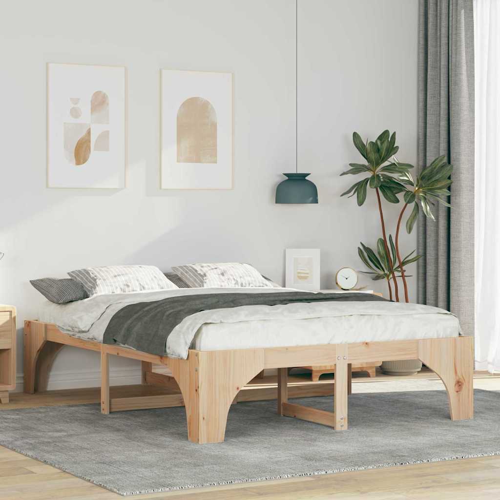 Estrutura de cama 100 x 200 cm Madeira de pinho maciço