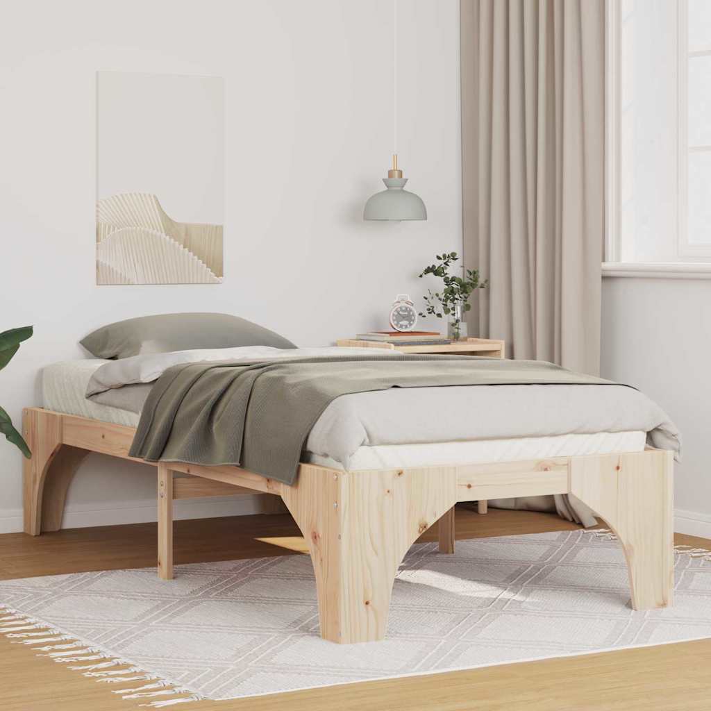 Estrutura de cama 100 x 200 cm Madeira de pinho maciço