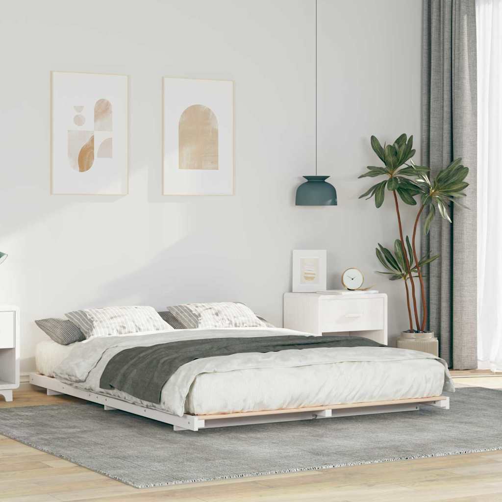 Estrutura de cama 100 x 200 cm Madeira de pinho maciço