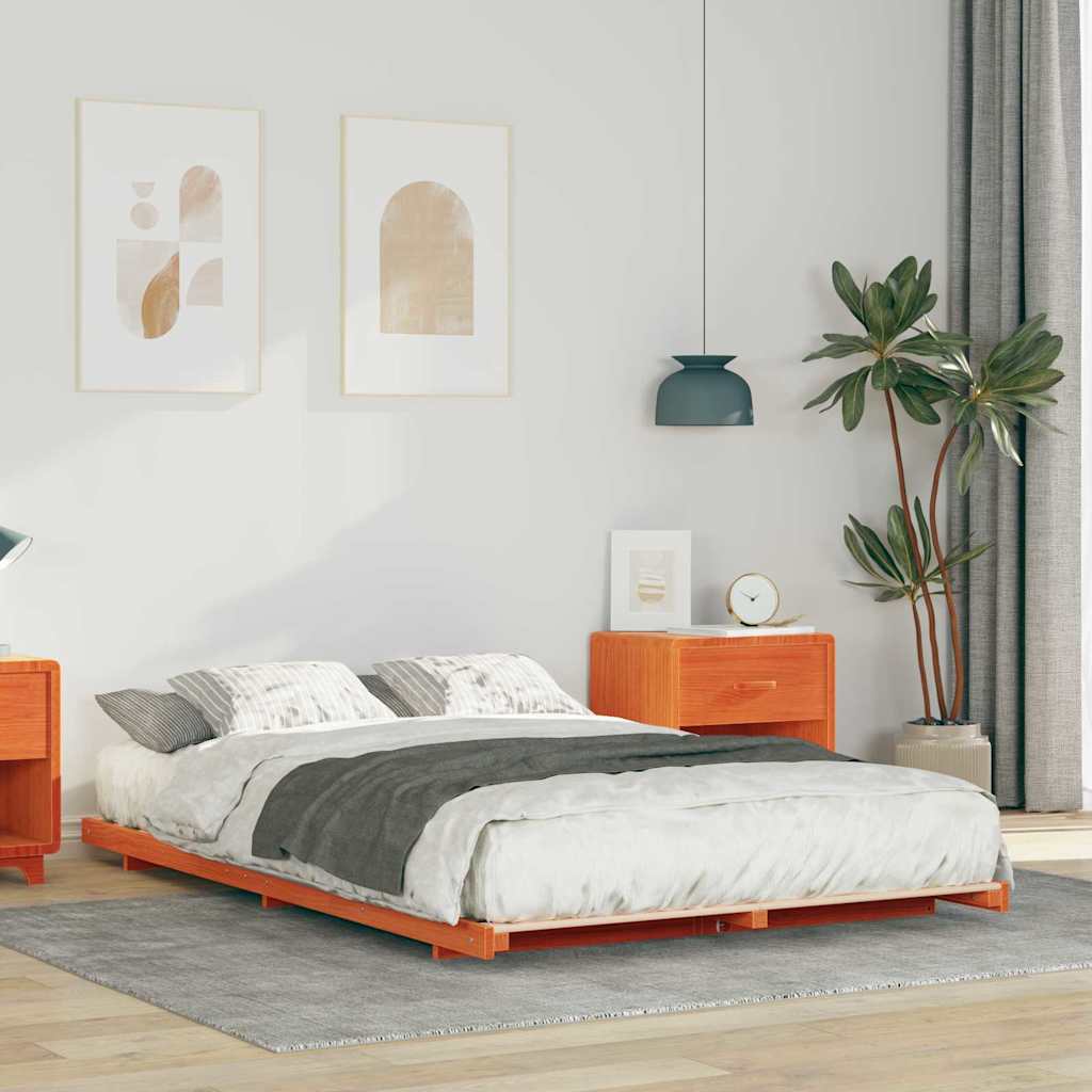 Estrutura de cama 100 x 200 cm Madeira de pinho maciço