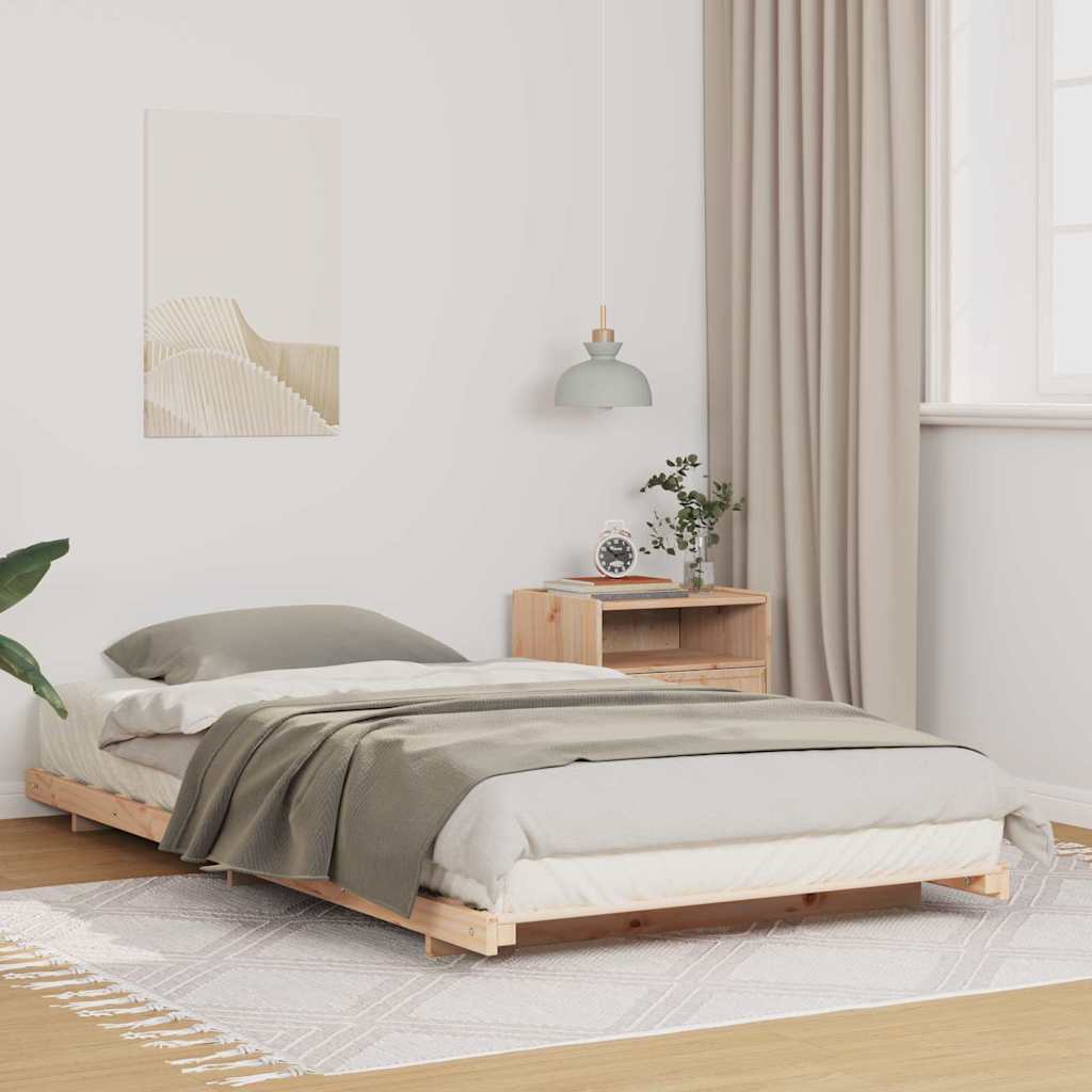 Estrutura de cama 100 x 200 cm Madeira de pinho maciço