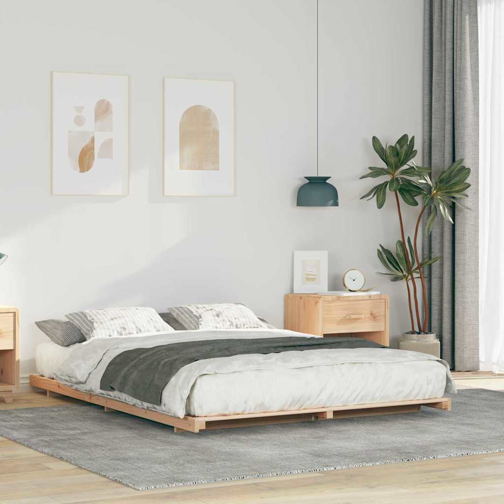 Estrutura de cama 100 x 200 cm Madeira de pinho maciço