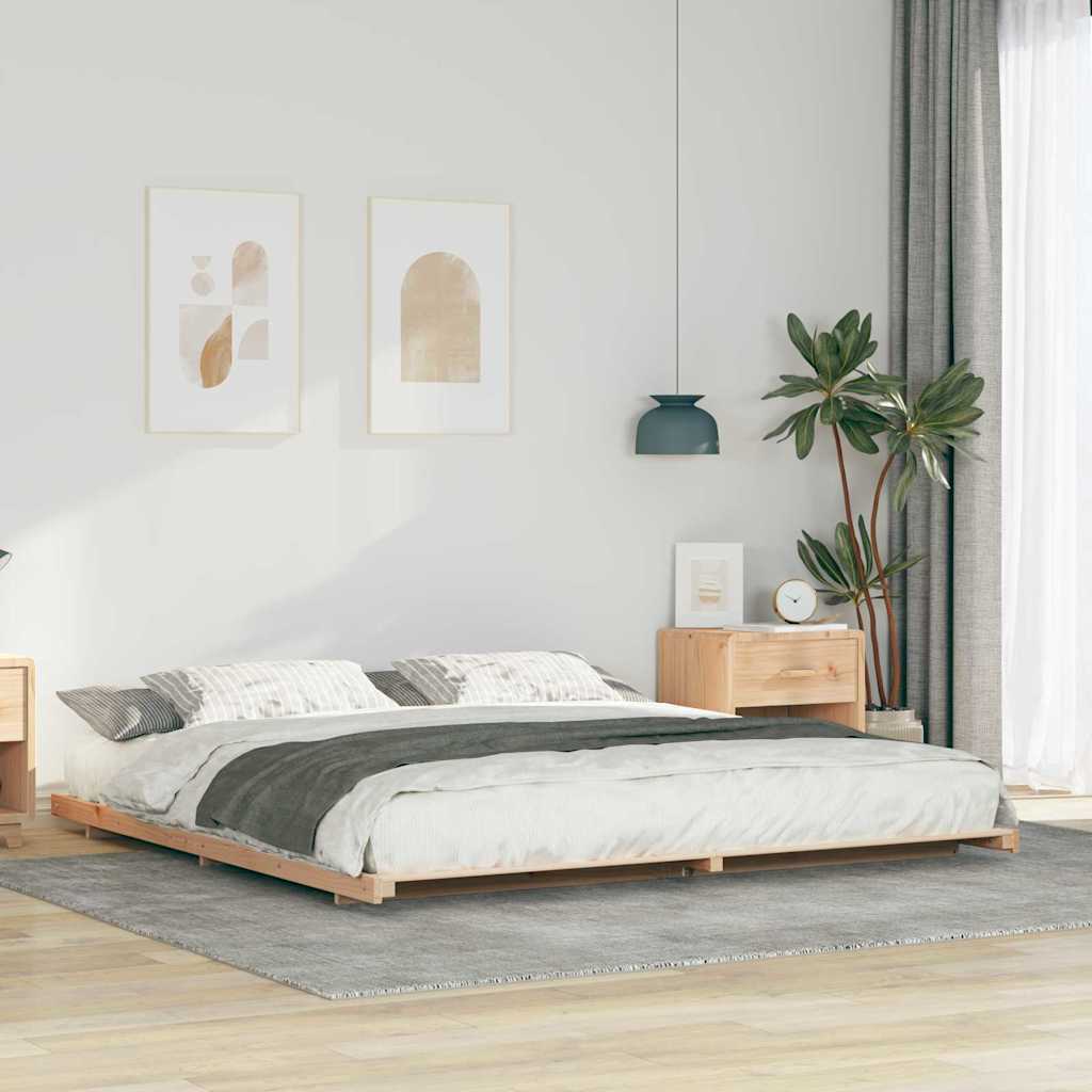 Estrutura de cama 100 x 200 cm Madeira de pinho maciço