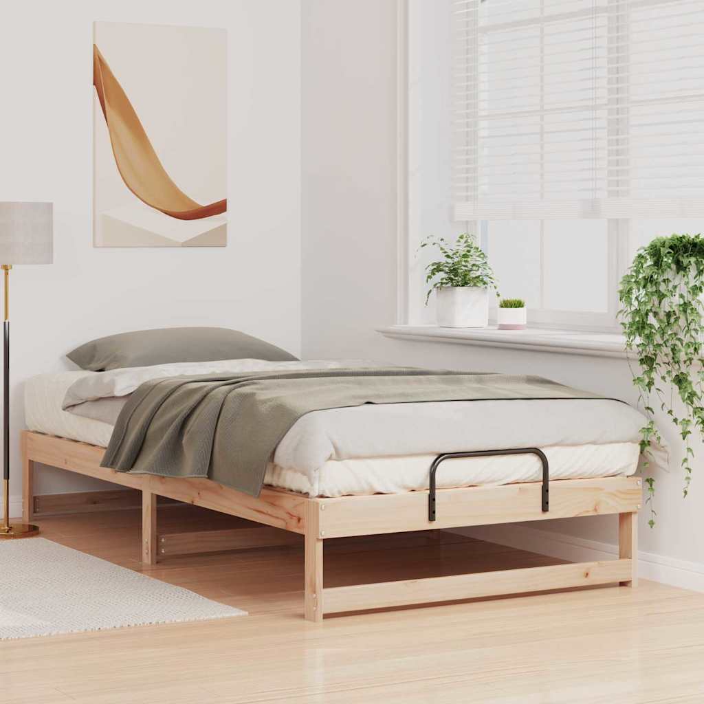 Estructura de cama Marrón 100 x 200 cm Madera de pino macizo