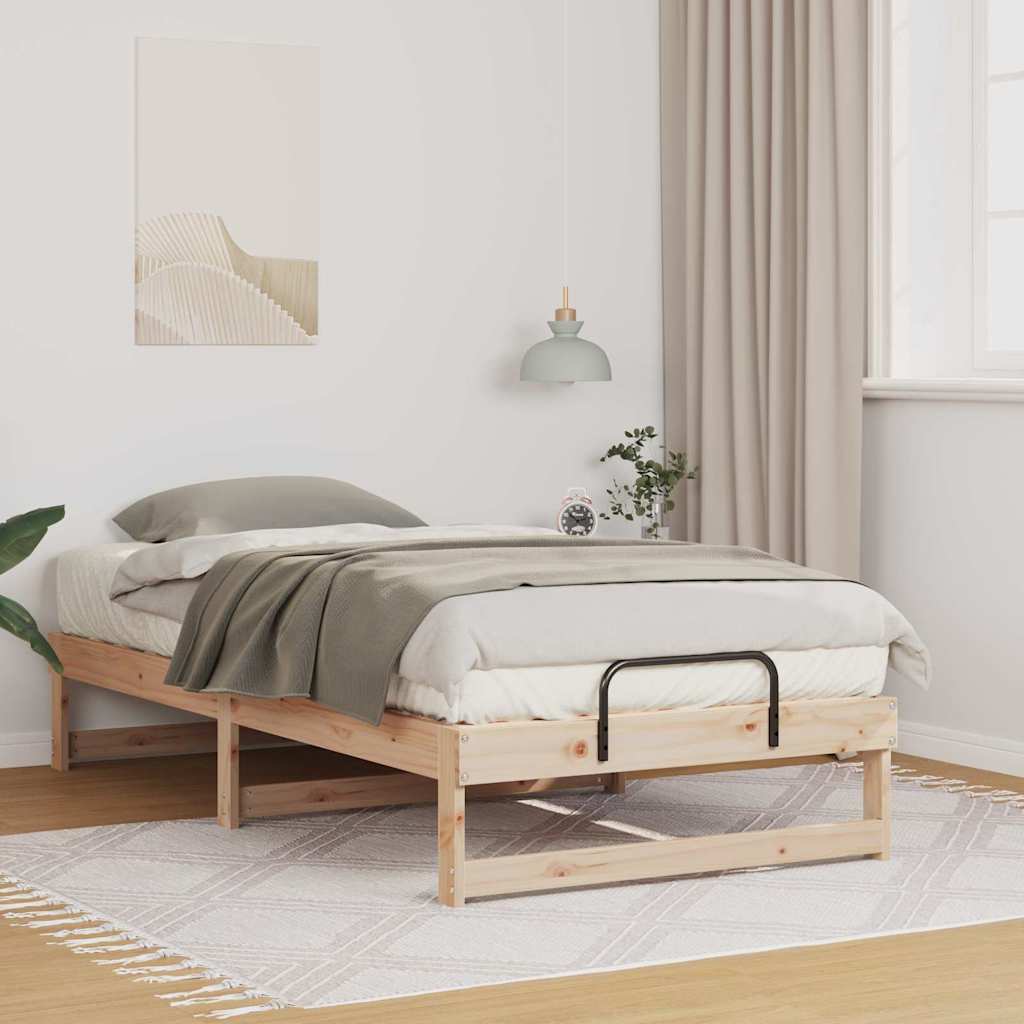 Estrutura de cama Castanho 100 x 200 cm Madeira de pinho maciço