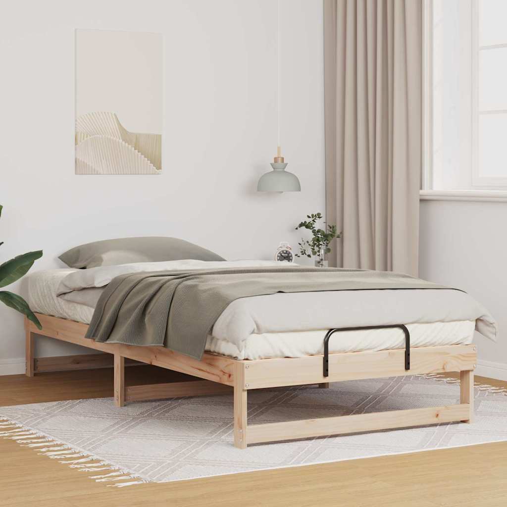 Estrutura de cama Castanho 100 x 200 cm Madeira de pinho maciço