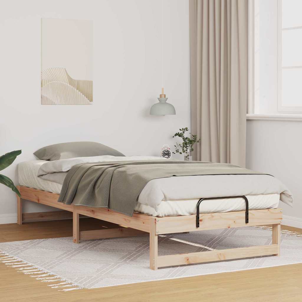 Estrutura de cama Castanho 100 x 200 cm Madeira de pinho maciço