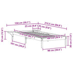 Estructura de Cama con Mesitas 100 x 210 cm
